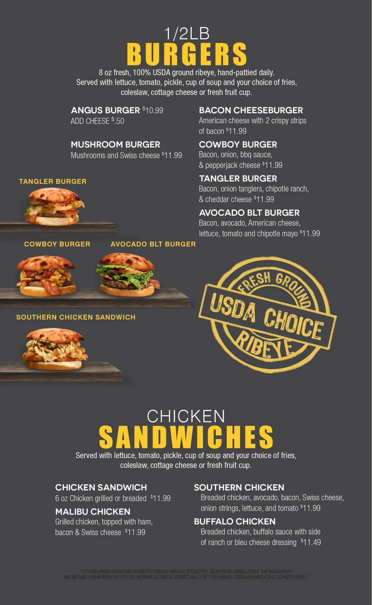 Check out our options on our menu - Page 6